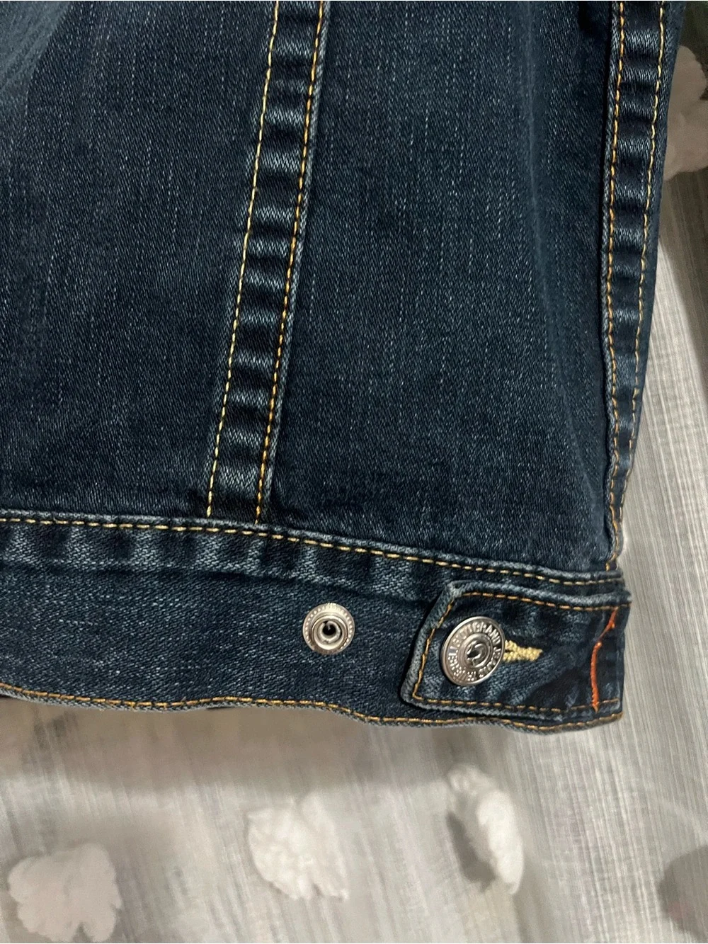True Religion Kids Dark Blue Denim Jacket with Signature Stitching